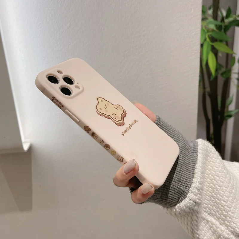 

Sweet bear phone case cute protective cover silicone capa for iphone xs max 12 pro max mini 7 8 plus x xr 11 shell fundas