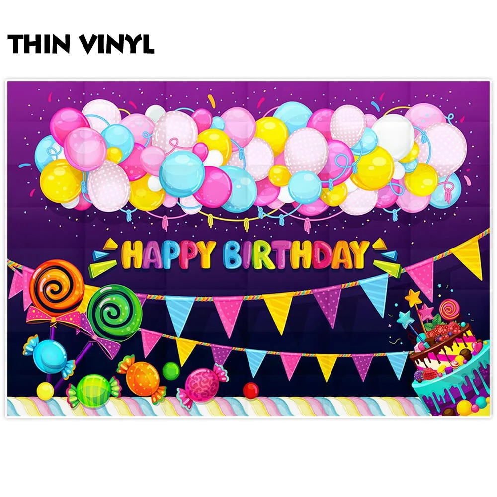 Allenjoy Candyland фотосессия красочные шары флаги леденец сахарные пирожные лента