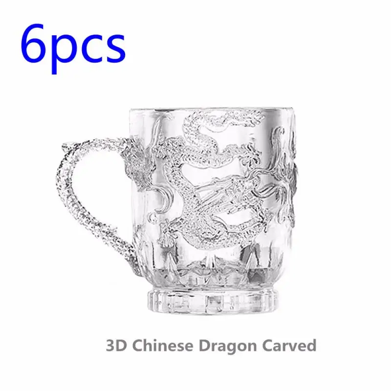 With Handle 6 шт./компл. автоматический светодиодный светильник-up чашки воды Сенсор пивной стакан для виски мигающий стекло со свечением кружки для дома вечерние свадебный Декор подарок на год - Цвет: With Handle
