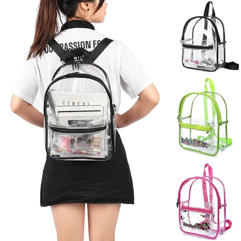 

Transparent PVC Women Backpack Fashion Waterproof Outdoor Clear Shoulder Bag Travel School Backpack Children Girls Backpack