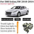 8x светодиодный интерьер автомобиля светильник комплект для 2010 2011 2012 2013 2014 Peugeot 508 SedanSW двери для ног БАГАЖНИК Грузовой светильник аксессуары