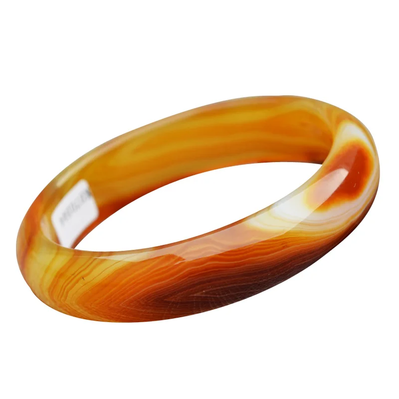 

Drop Shipping Natural Stripe Agate Chalcedony Bangles Round Shape Jade stone Bracelets Gift for Women Fine Jade Stone Jewerly