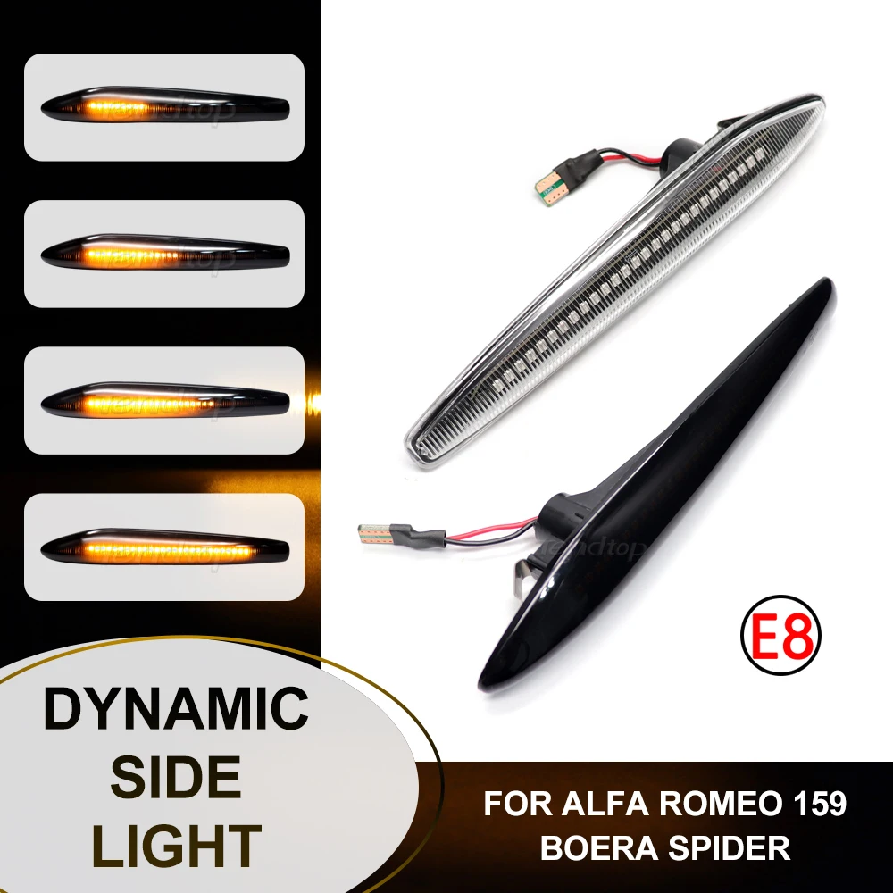 

LED Dynamic Side Marker Lights Car Turn Signal Blinker Lamps For Alfa Romeo 159 Sportwagon Boera Spider typ 939 Turn Repeater
