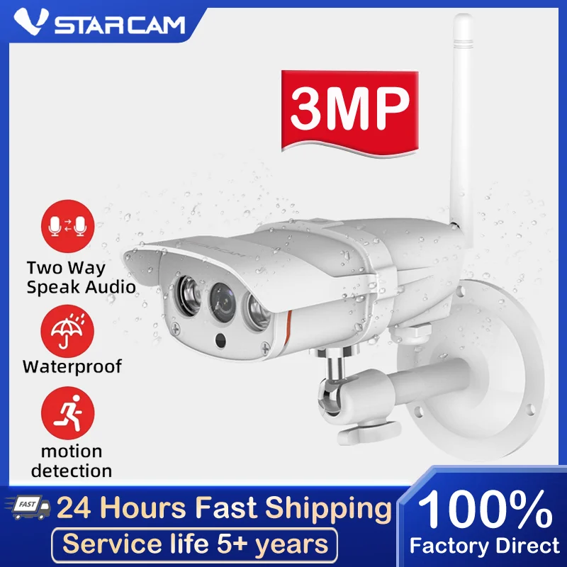 IP-камера Vstarcam C16S 3 Мп Wi-Fi 1296P 1080P водонепроницаемая IP67 ИК ночное видение