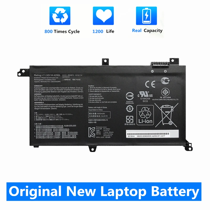 CSMHY Original New B31N1732 B31BI9H Laptop Battery For Asus Vivobook S2 S4300U S4300F S14 S430 X430UA X430UF Mars15 VX60G