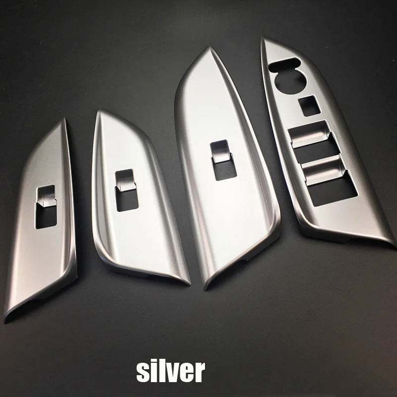 silver Автомобильный Стайлинг салон, дверь, подлоктоник переключатель стеклоподъемника Декоративные наклейки для автомобилей отделкой для Honda FIT JAZZ C1437 - Название цвета: silver