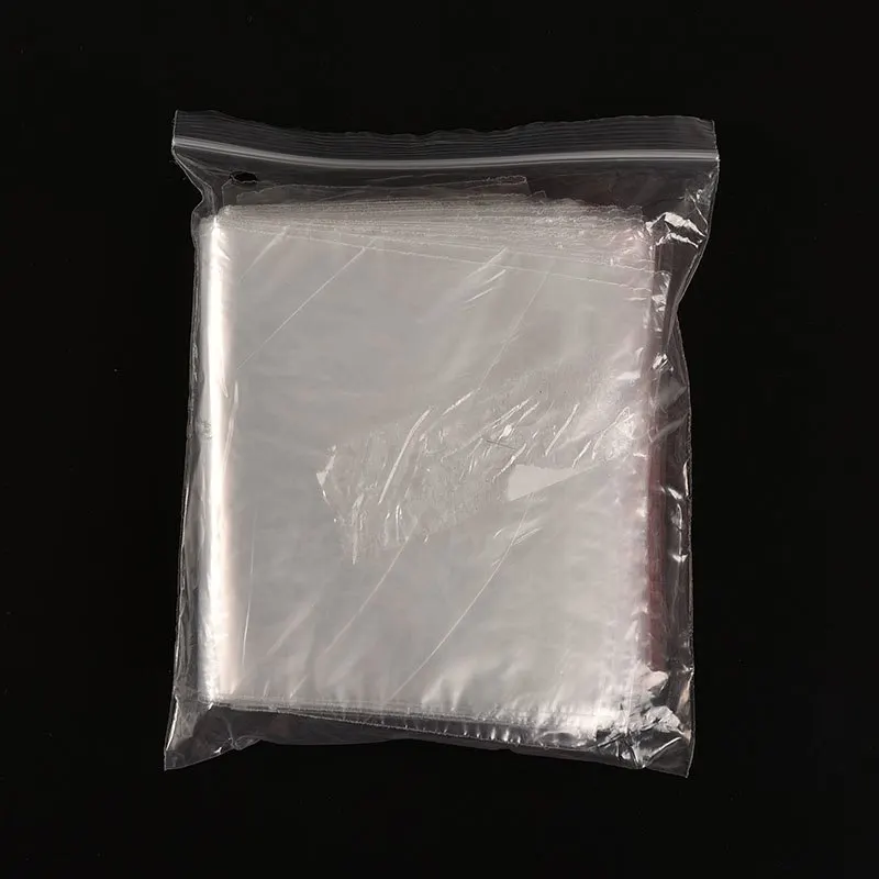 

New Jewelry Ziplock Zipped Lock Reclosable Plastic Poly Clear Bags 12*17 cm Wholesale 100Pcs