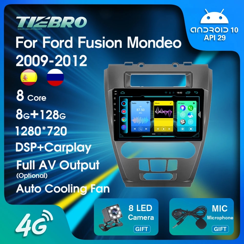Автомагнитола 2 Din Android10.0 для Ford Fusion Mondeo 2009 2010 2011 2012 аудио автомобилей Радио