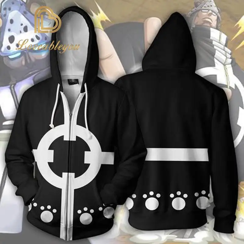 

Anime One Piece Bartholemew Kuma Men Women 3D Hoodies Long Sleeves Tops Coat Jumper Sweatshirt Cosplay Costume