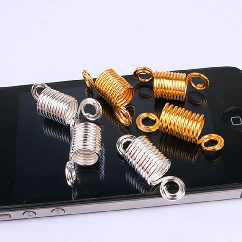 10 шт. Античная Серебряная Золотая спиральная коса для волос дредов бусины кольца