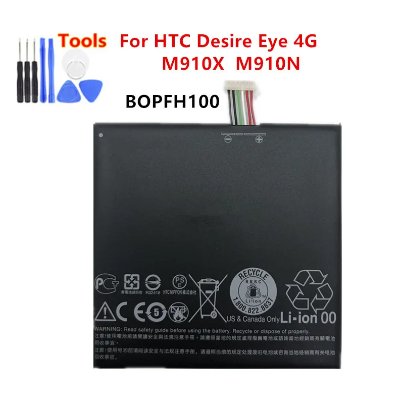 original Battery 2400mAh BOPFH100  For HTC Desire Eye 4G M910X M910N B0PFH100 Phone batteries + Free Tools