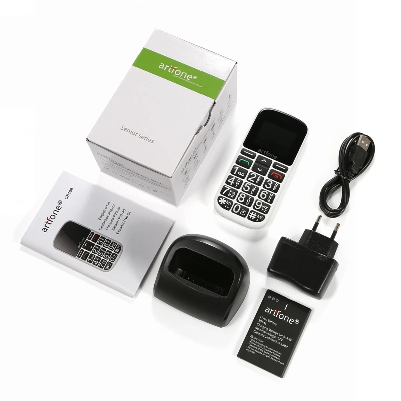 artfone big button mobile phone for elderly cs188 unlocked senior sim free with sos emergency button1400mah battery 2g free global shipping