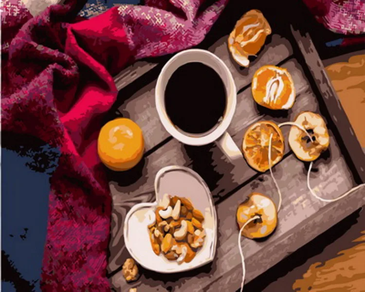 Бескаркасная картина по номерам diy маслом на холсте для домашнего декора