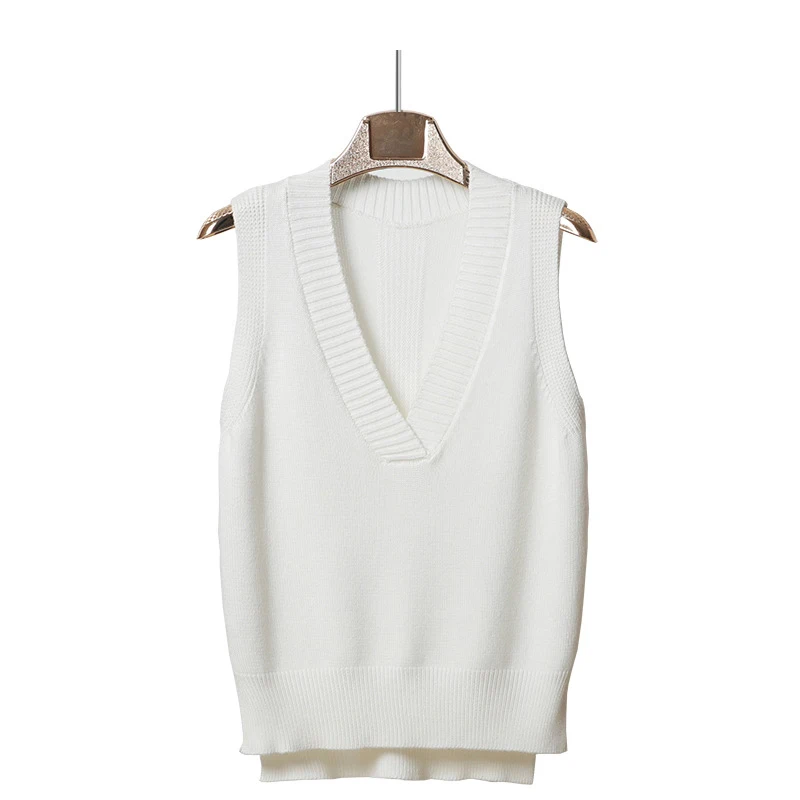 Women Knitted Sweaters Korean Style Sleeveless Vest Pullover Women's Sweater Jumpers Abrigos Mujer Invierno 2022 Sweter C8998 | Женская