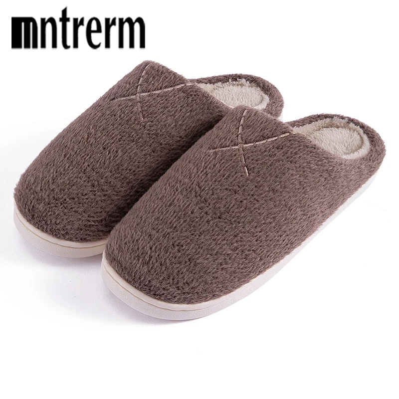 

Mntrerm Women Indoor Slippers Warm Plush Lovers Home Slipper Anti Slip Autumn Winter Shoes Woman House Floor Soft Slient Slides