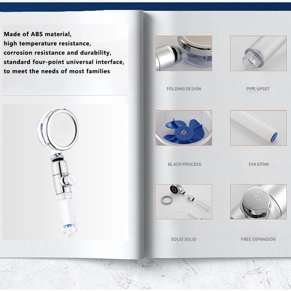 

Adjustable bath shower RecabLeght Pressurized shower head High Pressure Bathroom Plastic Showerhead Detachable Filter Sprayer