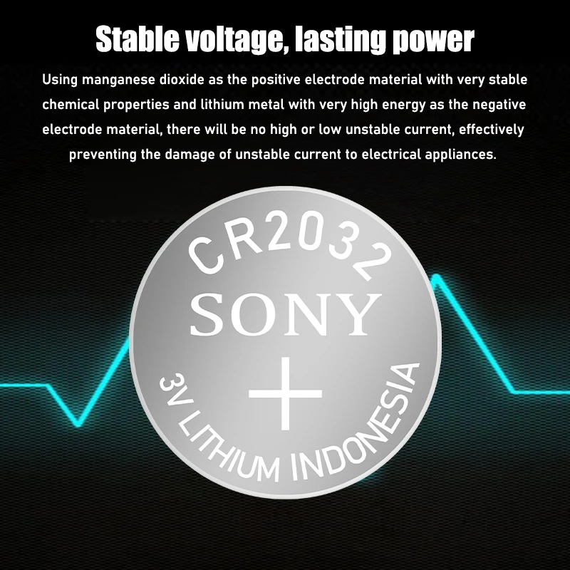 Литиевые кнопочные батарейки для SONY CR2032 DL2032 ECR2032 BR2032 2032 CR 3V долговечные часов 20 шт.
