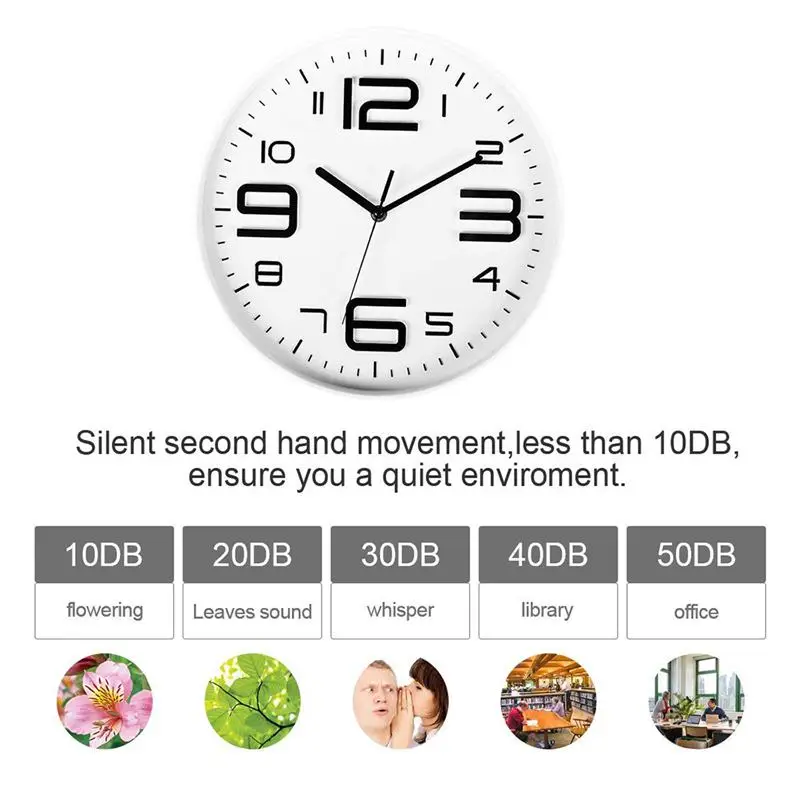Крытый большой 3D Номер бесшумные и не тикающие настенные часы кварцевый механизм