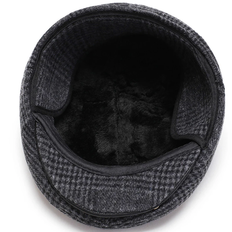 Мужской берет HT2631 осенне зимняя стандартная шапка плотная Теплая мужская ушанка