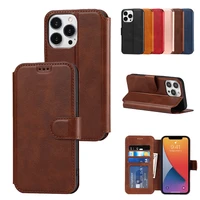 solid color card package case for iphone 13 mini pro max fashion magnetic wallet cover card slot bracket shockproof cases coque