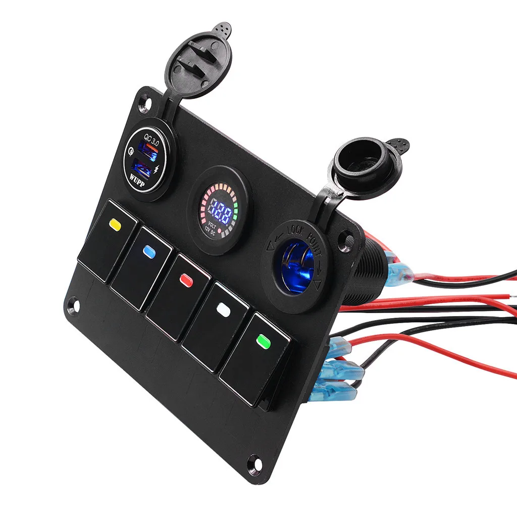 Металлическая панель переключателя 5 цветов двойная Быстрая зарядка из