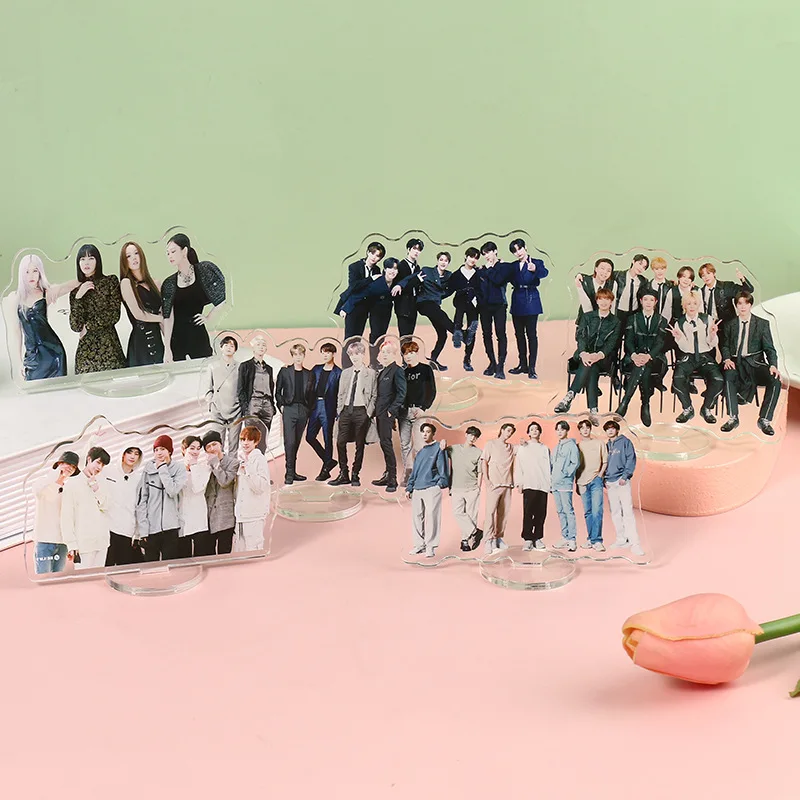 

Kpop Bangtan Boys NCT Enhypen Acrylic Transparent Figures Standing Desktop Small Station Brand Statue Desktop Decoration