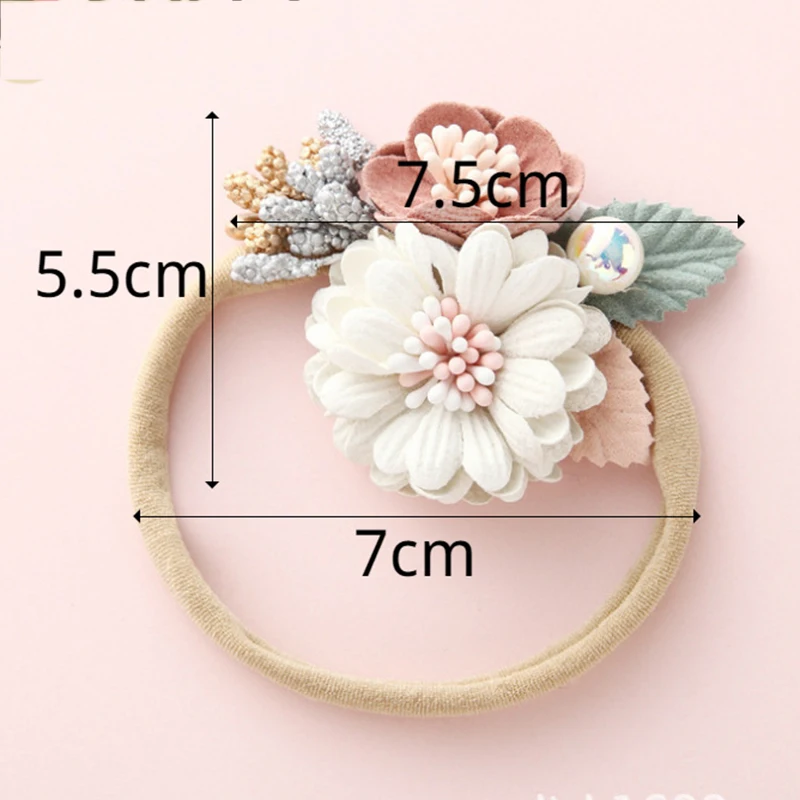 

Shiny Fashion Florals Headband Newborn Baby Elastic Princess Hairbands Child Kids Fresh Style Cute Headwear Gifts Floral Nylon