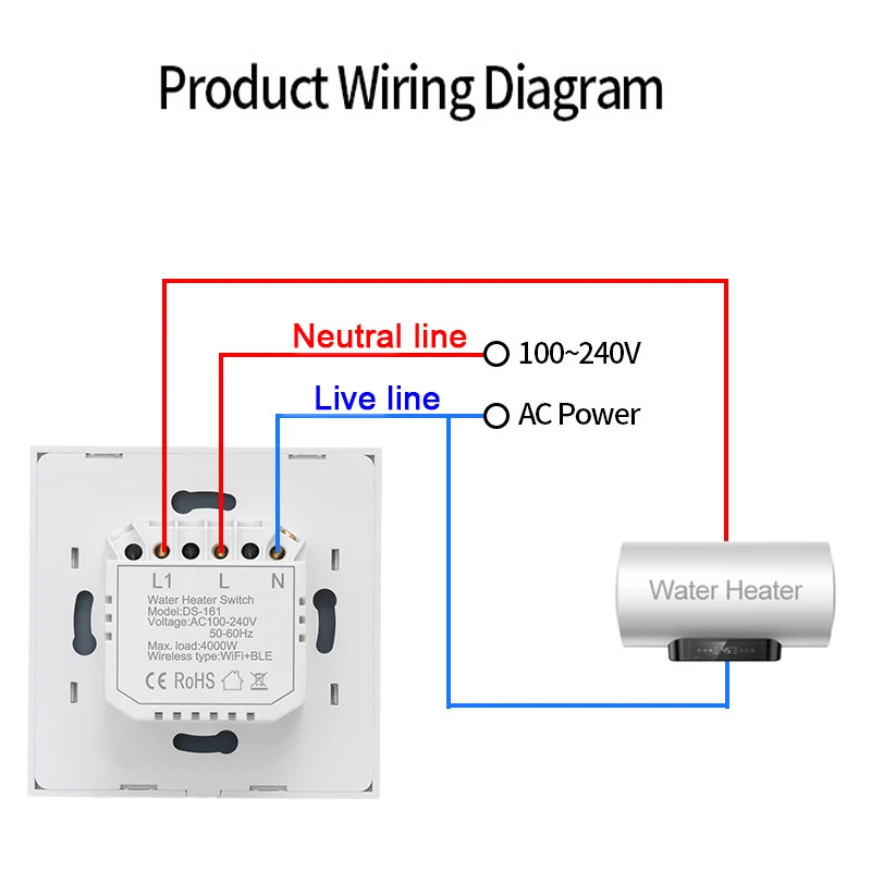 

Tuya Smart Wifi Touch Switch Neutral Wire Required Smart Home Water Heater Switch Remote Control Support Google Home Smartlife