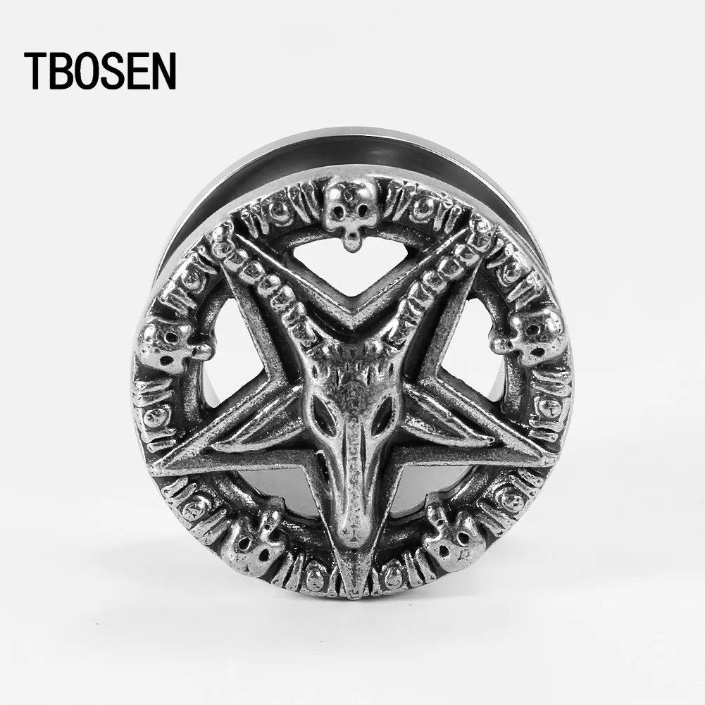 Хит продаж туннели с логотипом Пентагона пробки для ушей ювелирные изделия тела