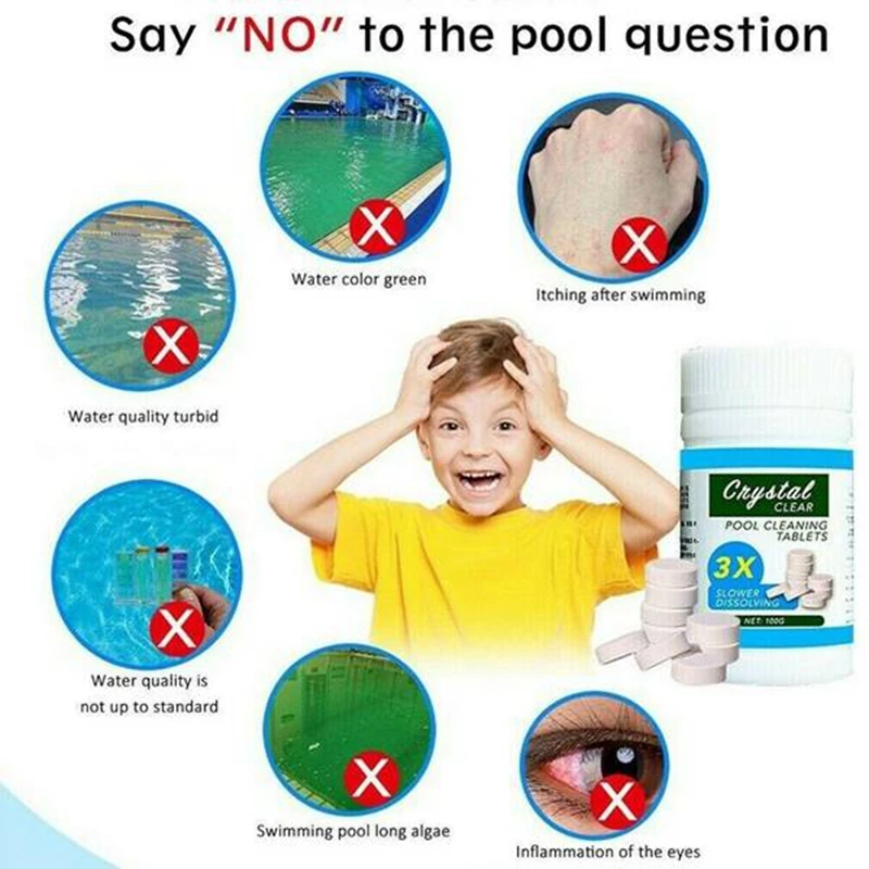

JEYL 100G Swimming Pool Cleaning Tablet Floating Chlorine Hot Tub Chemical Dispenser Cleaner