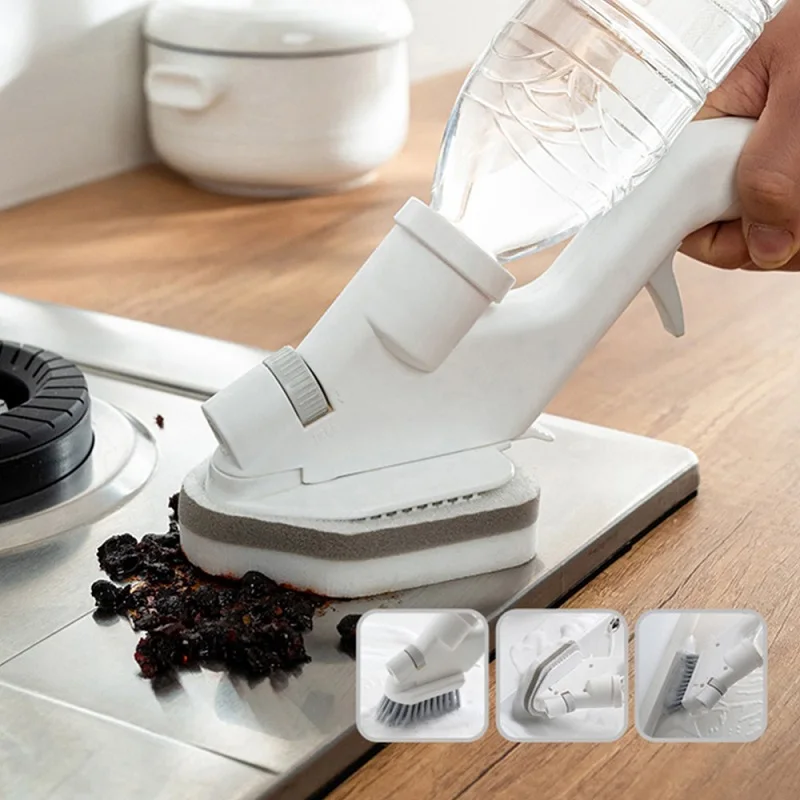 

Multifunctional water spray floor brush toilet floor brush Bathroom glass washing artifact Ceramic tile gap cleaning kit