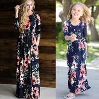 2021 family matching clothes mother daughter dresses for women floral summer long sleeve white dress mom baby girl party clothes