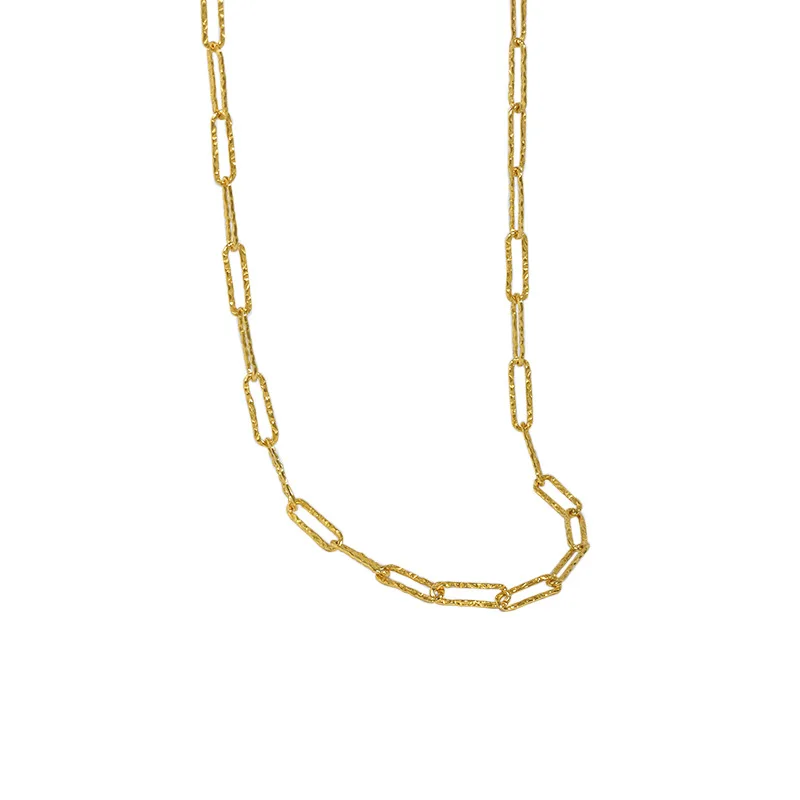 

Geometric Chain Necklace Sterling Silver S925 Minimalist Designer Short Chokers Women Fashion Gold Necklaces Fine Jewellery Gift