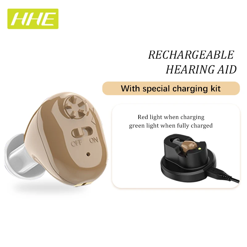 

HHE Charging Mode Ear Care Best MINI Hearing Aid for Deafness/Elderly Audifonos In-ear Sound Amplifier Dropshipping