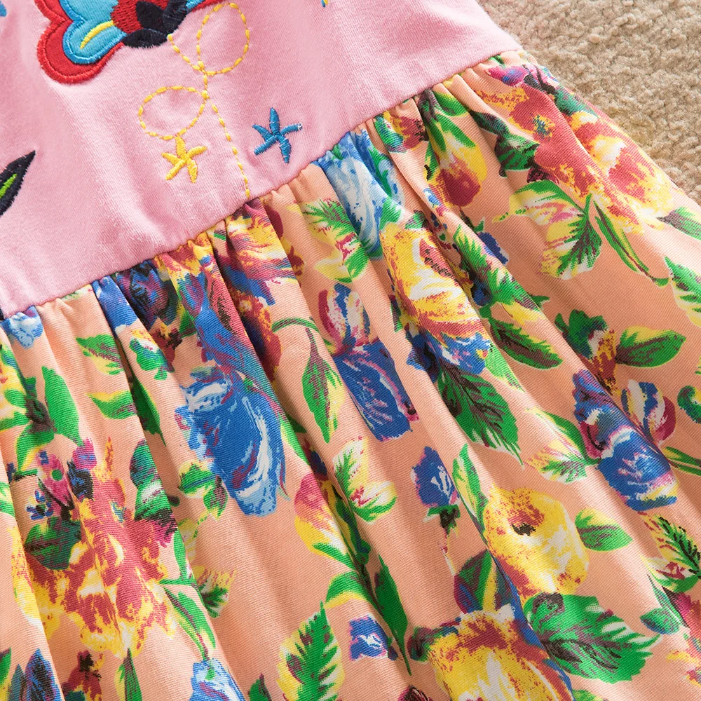 Летнее платье для маленьких девочек изящная хлопковая одежда с круглым