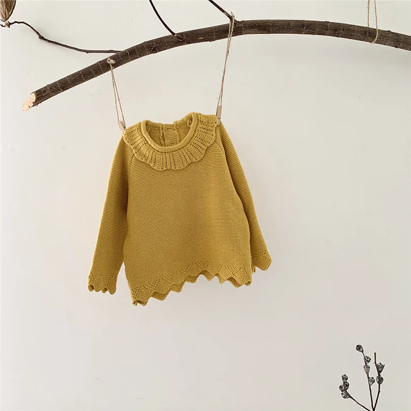 Свитер для маленьких девочек Осенняя трикотажная одежда малышей Детский свитер