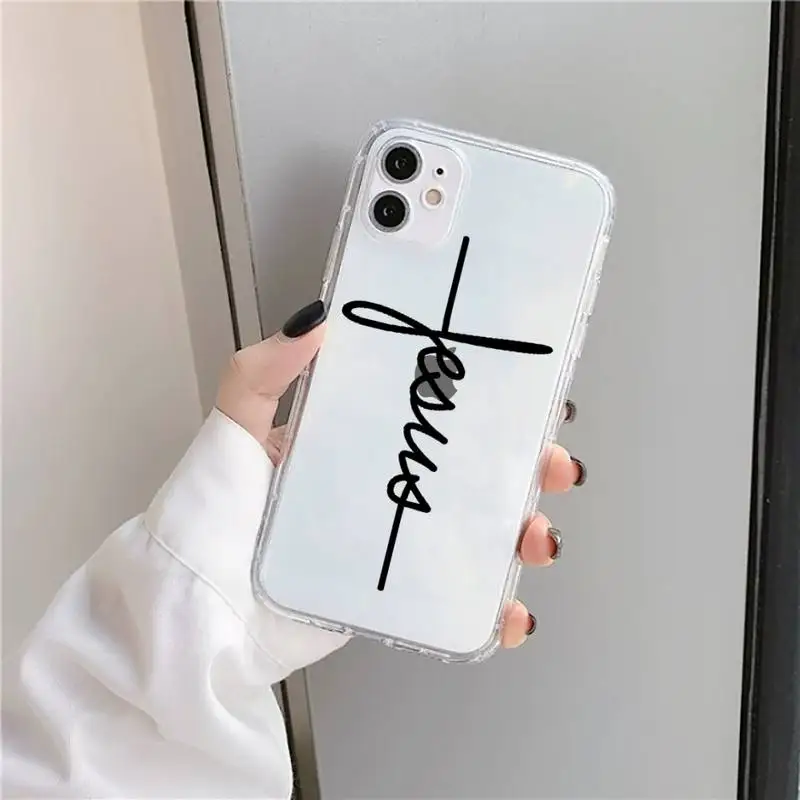 

Christian Religious Jesus Phone Case Transparent for iPhone 11 12 mini pro XS MAX 8 7 6 6S Plus X 5S SE 2020 XR