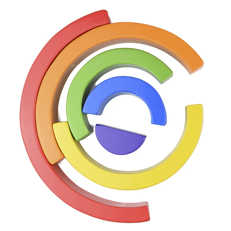 

Baby Toy Wooden Toy Montessori Rainbow Building Blocks DIY Creative Stacking Balance Game Educational Toy For Children Kids Gift