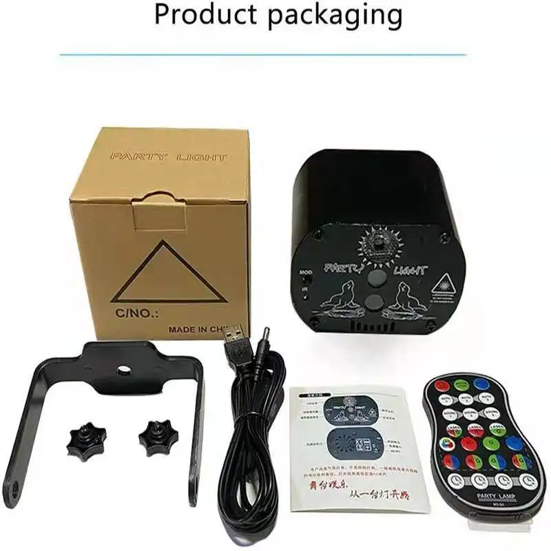 

Small and convenient disco light LED laser stage projector red blue green light USB rechargeable wedding birthday party DJ light