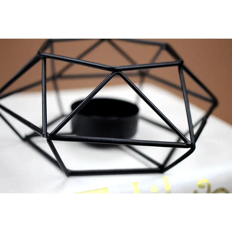 Новый железный подсвечник в стиле ретро черный металлический фонарик Свадебный