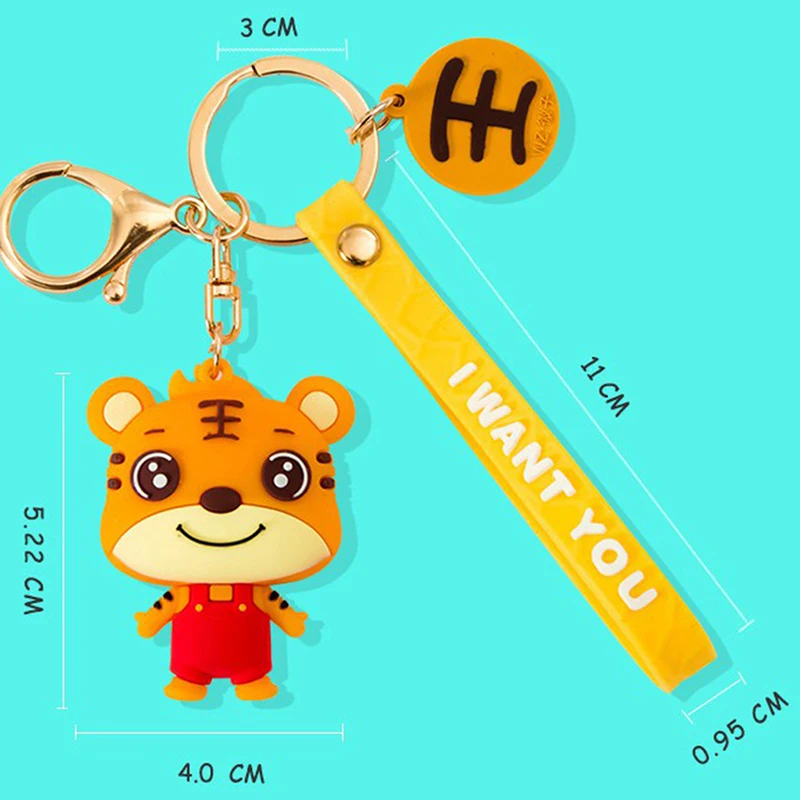 2022 Симпатичный Тигр год Мультфильм Креативный брелок Зодиак тигр автомобиль с