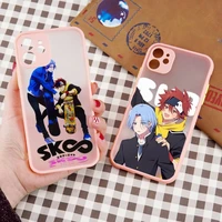 sk8 the infinity anime cartoon phone case pink color matte transparent for iphone 13 12 11 pro max mini x xr xs 7 8 plus cover