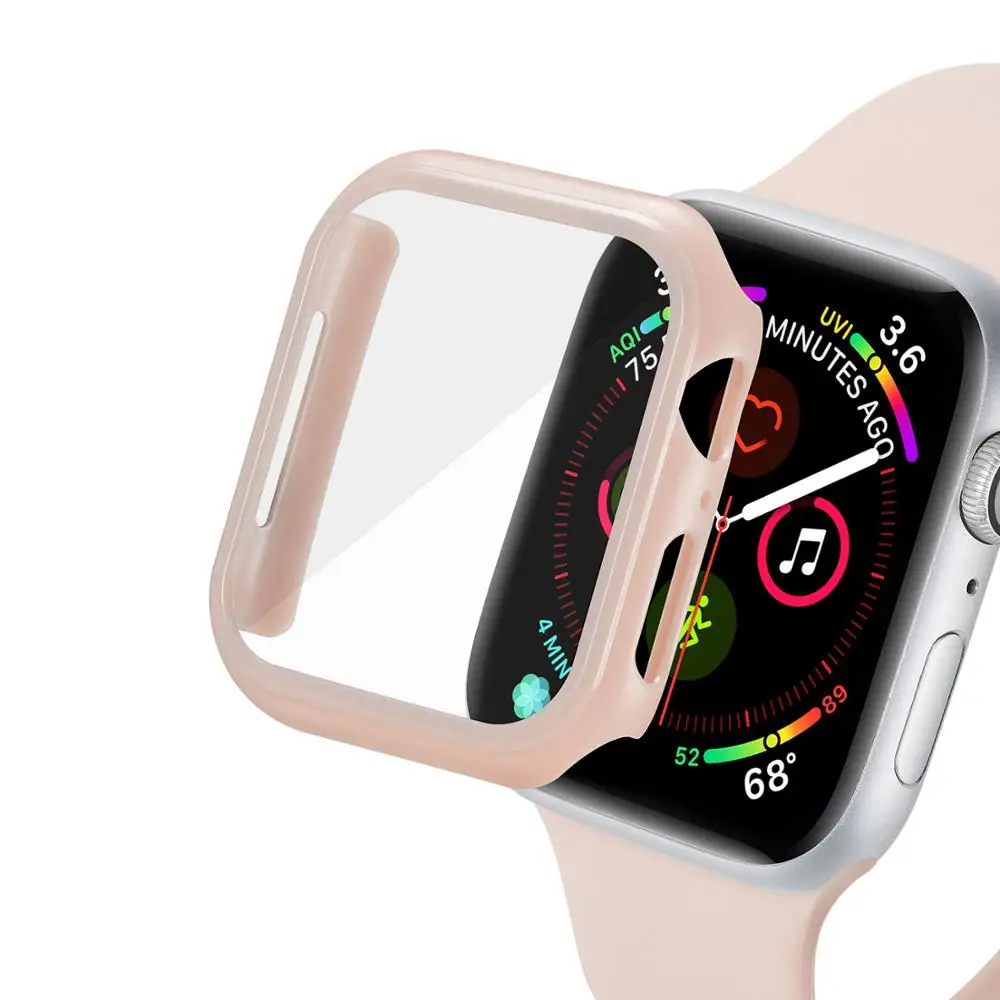 Pink Защитная пленка для Apple Watch, чехол серии 4/5, 44 мм, 40 мм, защита от царапин, чехол для iWatch 4 - Цвет: Pink