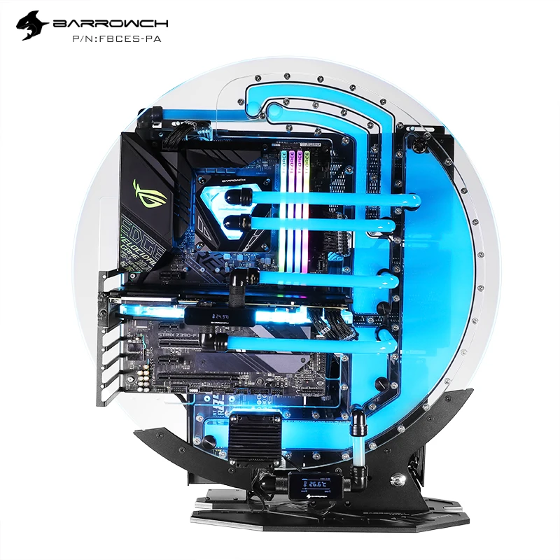 

Barrowch STAR1 Series Circular Water Cooling Case, Limited Edition, PC Computer Open Chassis FBCES-PA