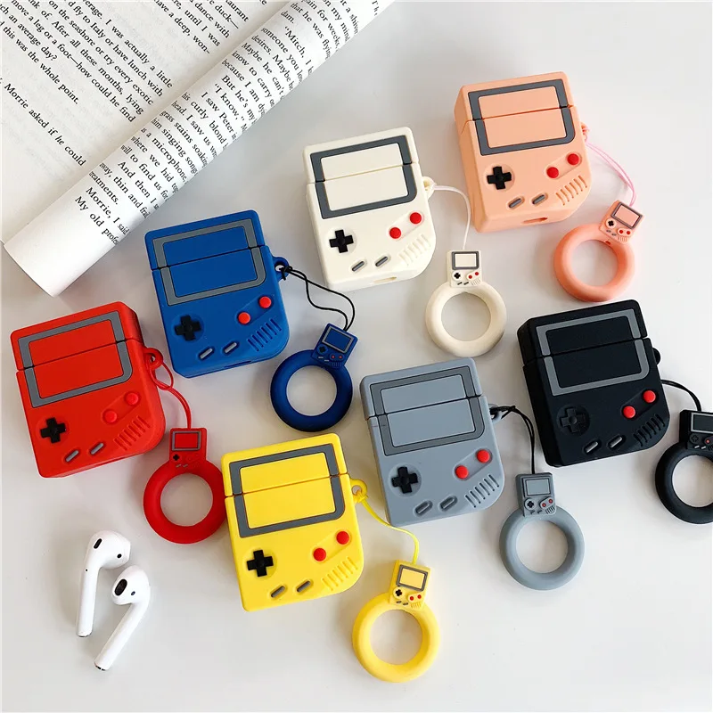 

Retro Game Machine 3D Protective Case for AirPods 2 Cute Cover Silicone Bluetooth Earphone Case for Airpods Unique with Ring
