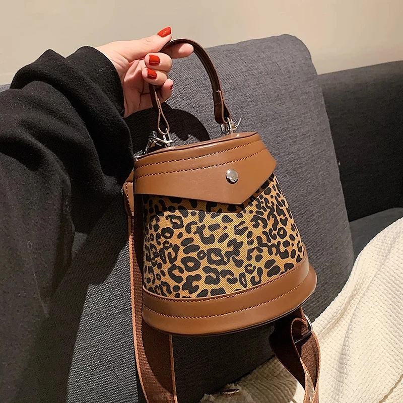 

Leopard Shoulder Crossbody Messenger Bags With Short Handle For Women 2021 Mini PU Leather Winter Handbags Travel Fashion Totes