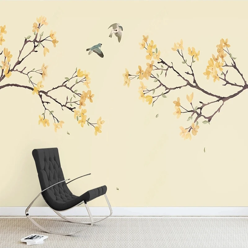 

Custom 3D Mural Chinese Style Hand Painted Flowers And Birds Wallpaper For Living Room Home Decor Wall Paper Papel De Parede