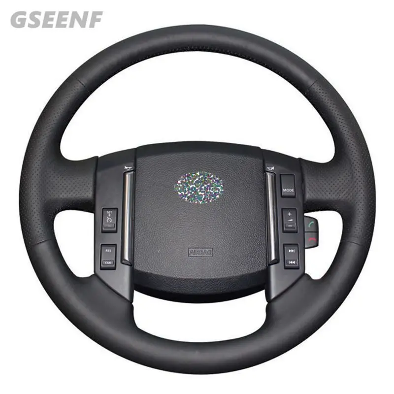 Чехол для руля натуральная кожа черный чехол рулевого колеса автомобиля Land Rover