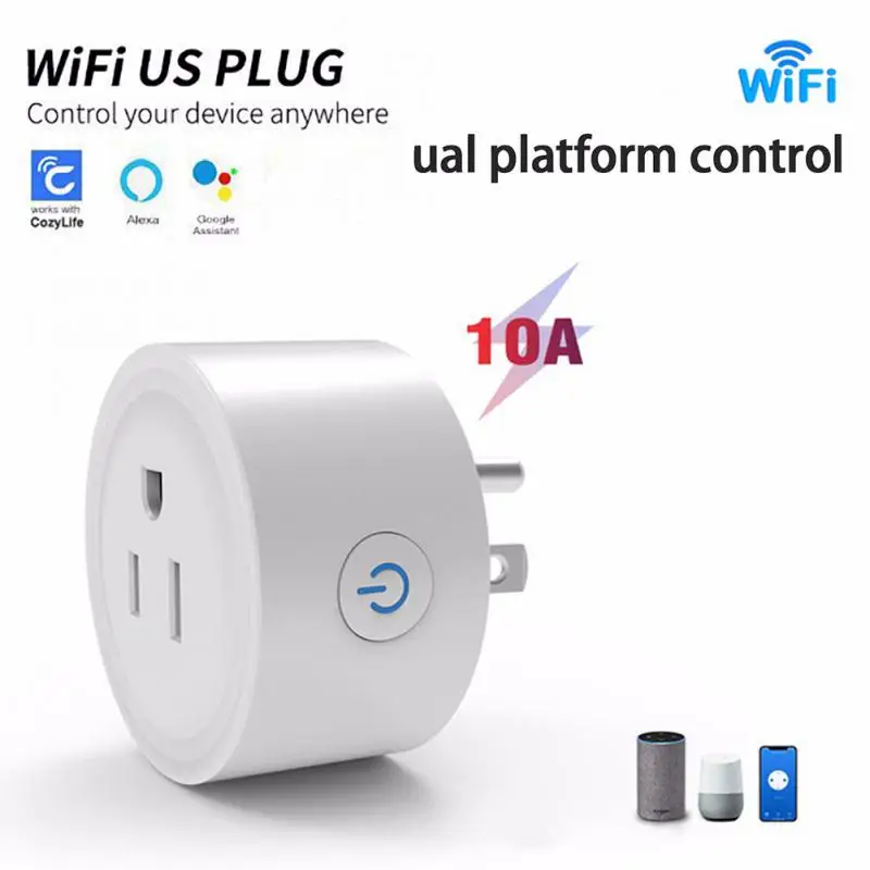 

10A US WiFi Smart Plug Socket Time Setting Smart Life APP Remote Control Voice Works With Alexa Google Assistant For Smart Home