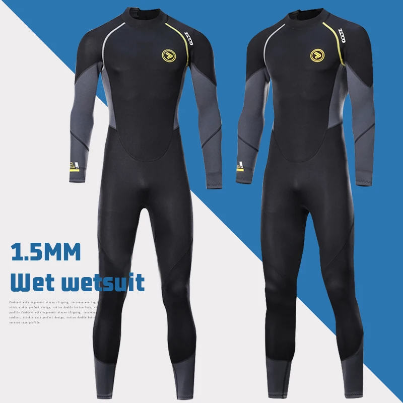 1.5mm Full Body Neoprene Wetsuit Men Surfing Swimming Diving Jumpsuit Clothing  Scuba Snorkeling free diving Suits one-piece